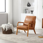 ZUN COOLMORE Modern Accent Chair, Solid Wood Padding Lounge Armchairs With One pillow for Living Room, W395P201462