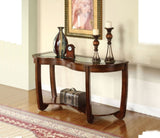 Dark Cherry 1pc Sofa Table Open Bottom Shelf Glass Insert Top Cocktail Table Living Room Furniture B011P246327