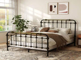 Transitional Style Antique Black Queen Size Bed Hand-brushed Antique Gold Accents 1pc Bedroom B2741P476062
