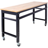 Workbench - 60" Wide Rolling Workbenches for Garage - Adjustable Height, Workshop Tool Bench, Metal W46560405