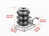 3 Ton/6600 lbs Triple Bag Air Jack with Six Steel Pipes, 17.7" Fast Lifting Pneumatic Jack with 82273029