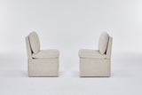 Linen Upholstered Armless Dining Chair with Casters and Storage space-set of 2,BEIGE W2069P288877