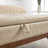 COOLMORE Teddy wool fabric, solid wood feet for solid weighing, and bed end stool with storage W1539P242722