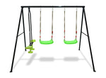 ZUN Swing Sets for Backyard 550LBS 3 Seat,et Outdoor for Kids, Swing Set with Glider, 2 Blet 79370254