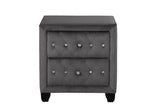 Modern Style Crystal Tufted 2-Drawer Nightstand Upholstered with Velvet Fabric Made with Wood in 733569388264