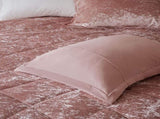 King/Cal King Velvet Duvet Cover Set with Throw Pillow B03596070