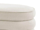 One Size Oval Channel Storage Bench with Wooden Ball Feet, Cream B035P600797