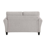 Modern Transitional Sand Hued Textured Fabric Upholstered 1pc Loveseat Attached Cushion Living Room B01156549