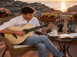 38 Inch Acoustic Guitar for Beginners, JF Body Shape, Basswood Folk Guitar in Natural Wood Color, 02541894