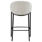 ZUN Beige and Glossy Black Sloped Arm Bar Stools B062P145554