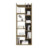 Clover 67" Tall Free standing 6-Tier Bookcase Storage Cabinet, Home Office, Living room, Bookshelf B200P286952