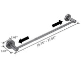 ZUN Bathroom Hardware Set, Thicken Space Aluminum 3 PCS Towel bar Set- Gun Grey 16-27 Inches Adjustable 10204461