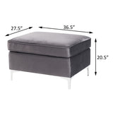 Grey Rectangle Ottoman B062P184516
