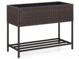 28" Elevated Raised Planter Box with Storage Shelf, Ergonomic Garden Bed for Patio Balcony Herb 79154701