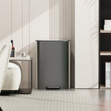 13 Gallon 50L Kitchen Foot Pedal Operated Soft Close Trash Can - Stainless Steel Ellipse Bustbin - S W1550106530
