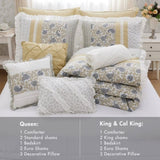 9 Piece Cotton Percale Comforter Set Yellow King B03597197