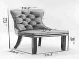 Modern, High-end Tufted Solid Wood Contemporary Velvet Upholstered Dining Chair with Wood Legs 70319788