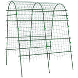 Outdoor Metal Garden Trellis with Climbing Net,57" x 66" x 81", Green 02505931