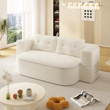 78.7" Modern 2-in-1 Foldable Sofa with Functional Blanket and 2 Soft Pillows,Comfortable Plush W3219P317382