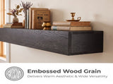 60'' Fireplace Mantel Pine Wood Wall-Mounted & Floating Shelf for Home Decor with Textured Wood W2640P534718
