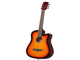 Sunset color 38-inch Acoustic Guitar with Picks, Strings, Capo, Case, Tuner, and Strap 82792683