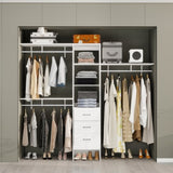 96 Inches Closet System, 8FT Walk In Closet Organizer with 3 Adjustable Shelves & 3 Expandable 68790031