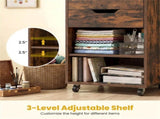Rolling Craft Storage Cart with 3 Drawers & Adjustable Shelves, Mobile Wrapping Paper Organizer with 90879404