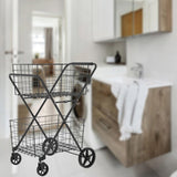 Extra Jumbo Shopping Cart,2 Layers Grocery Cart on Wheels, Foldable Utility Shopping Carts with 41132603