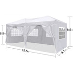 ZUN 10x20 EZ Pop Up Canopy Outdoor Portable Party Folding Tent with 6 Removable Sidewalls + Carry Bag + W1205106017