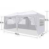 ZUN 10x20 EZ Pop Up Canopy Outdoor Portable Party Folding Tent with 6 Removable Sidewalls + Carry Bag + W1205106017