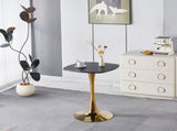 Square Tulip Dining Table for 2-4 Persons, 24 Inch Small Kitchen Table with Sturdy Golden Metal W3766P453946