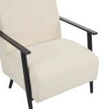 26.38" Modern Beige Lounge Chair with Polyester Upholstery and Sturdy Metal Frame, Ideal for Living N767P236501B