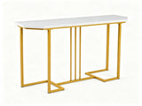 44in Modern Console Sofa Table, Waterproof Scratch-Resistant Top, Sturdy Metal Frame with Anti-Slip 89525012