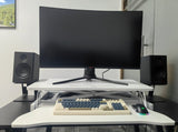 32 Inch Desk Converter, Height Adjustable Sit to Stand Riser, Dual Monitor and Laptop Workstation 64781257