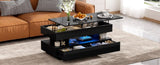 U-Can Lift-Top Coffee Table with 2 Drawers, Modern Coffee Table with Adequate Hidden Compartment, N724P290058B