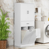 ZUN Bathroom Storage Cabinet with Two Laundry Baskets, Storage Cabinet with Doors and Drawer for Home, N759P243350K