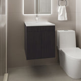 Bathroom Vanity 45 Meka, with Two Drawers and Open Shelf, Black B200P313687