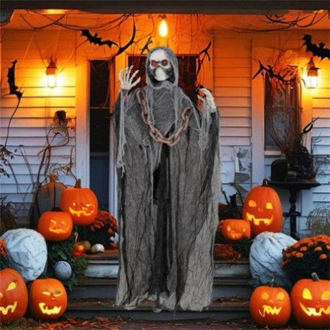 6.4 ft Halloween Standing Grim Reaper Automatic Arm Movement 08131336