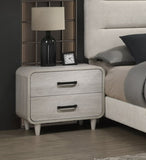 1pc Contemporary White Finish Ample Drawer Space Two Drawers Nightstand Storage Wooden Furniture B2741P323556
