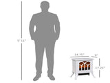 Electric Fireplace Freestanding Fireplace Stove with Realistic Logs 14.75"x9"x17.25" White 26452454