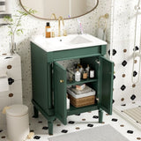 24'' Bathroom Vanity with Top Sink, 2-Tier Modern Bathroom Storage Cabinet, Single Sink Bathroom N710P190503F