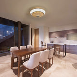 15 Inch RGB Dimmable Led Enclosed Ceiling Fan with Light Modern Bladeless 6 Speed Remote Control for W934P262269