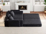 72.4-inch convertible sofa bed, chenille sofa, comes with two side storage pockets, two cushions, W3505P355564