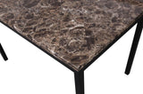 ZUN Noyes Metal Dining Table with Laminated Faux Marble Top, Black T2574P165157