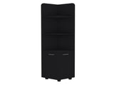 Malibu 62" Tall Double Door Corner Linen Cabinet with Four Shelves Black B200P240242
