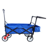 ZUN folding wagon Collapsible Outdoor Utility Wagon, Heavy Duty Folding Garden Portable Hand Cart, Drink W22747803