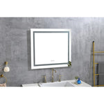 ZUN 36x36 Inch LED Bathroom Mirror with Frontlit and Backlit, Wall Mounted Vanity Mirror with Smart 70066575