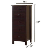 Transitional Espresso Compact Design 5-Drawer Chest Bedroom / Small Living Space Chest of drawers B011P163369