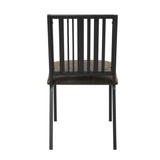 Brown and Black Slat Back Side Chair B062P209299