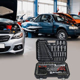 Tool Kit and Socket Wrench Set 216pcs - Basic Portable Manual Repair Tool Set for Home Use, Includes W1102P203831